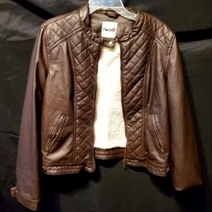 Miss Selfie Faux leather jacket in great condition size XL